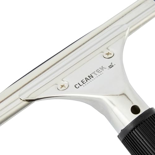Restaurantware-Clean Tek Professional 5.91 Inch Window Squeegee, 1 Cleaning Squeegee with Rubber Blade - No-Slip Handle, Clean Mirror Or Car Windshield, Stainless Steel Wiper for Glass Door - size: 6", style: Stainless Steel, with Black Rubber Grip