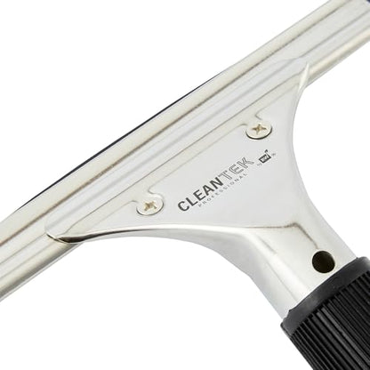 Restaurantware-Clean Tek Professional 5.91 Inch Window Squeegee, 1 Cleaning Squeegee with Rubber Blade - No-Slip Handle, Clean Mirror Or Car Windshield, Stainless Steel Wiper for Glass Door - size: 6", style: Stainless Steel, with Black Rubber Grip
