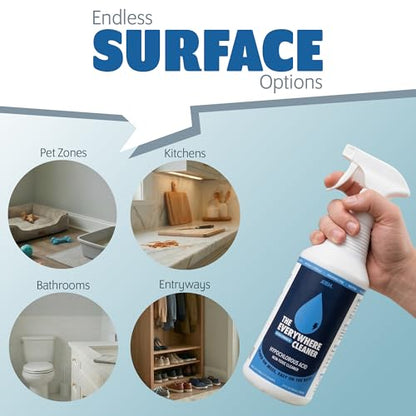 The Everywhere Cleaner Hypochlorous Acid Spray 500ppm (HOCL) - Multi-Surface Household Cleaner & Odor Neutralizer for Kitchen, Bathroom, Sealed Floors, No Fumes, No Residue - 1 Quart x 2 Pack - size: 32 Fl Oz (Pack of 2)