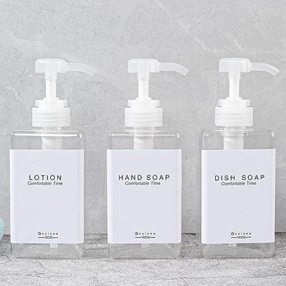 Refillable Shampoo and Conditioner Bottles for Shower Wall,Shampoo and Conditioner Dispenser with Pump No Drill (3 Bottles-Clear) - color: 3 Bottles-clear