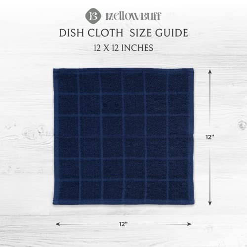 100% Cotton Terry Dish Cloth & Dish Towel, 6 Pack, Super Soft and Absorbent Kitchen Towels, Perfect for Kitchen Cleaning and Dish Washing (Navy Blue 6 Pack) - color: Navy Blue 6 Pack
