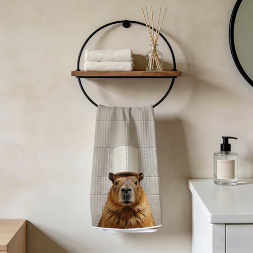 Whimsical Capybara Hand Towels for Bathroom, Quick Dry Microfiber Cloth Kitchen Towels, Capybara Lover Gifts for Women Men, Bathing Decorative Bathroom Hand Towel for Washroom Toilet Restroom - color: Lm 2413