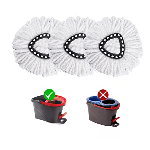 Matthew Cleaning 3Pack White Microfiber Spin Mop Replacement Head Compatible with EasyWring Spin Mop Replace Head-EasyWring High Absorbency,Machine Washable,Microfiber Spin Mop Refills - color: White, size: 3 Count