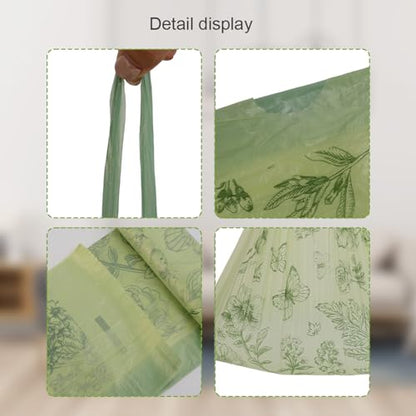 300 Count No-Tear Large Trash Bags Drawstring - Extra Thick Green Large Garbage Bags Unscented Strong Plastic Waste Basket Liners for Kitchen Car Office (45x45cm)