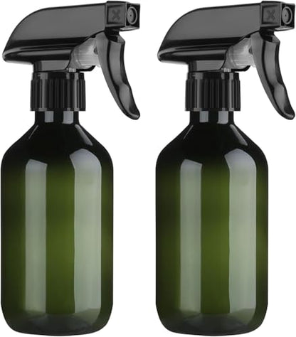 2 Pack Leakproof Spray Bottles 300ml - Adjustable Nozzle (Mist/Jet), Refillable PET Plastic for Hair, Cleaning, Plants, Travel | BPA-Free, No-Spill Design, Salon & Home Essentials (Green) - color: Green