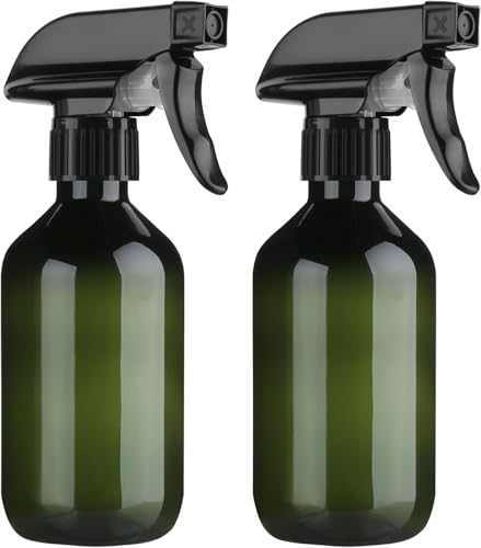 2 Pack Leakproof Spray Bottles 300ml - Adjustable Nozzle (Mist/Jet), Refillable PET Plastic for Hair, Cleaning, Plants, Travel | BPA-Free, No-Spill Design, Salon & Home Essentials (Green) - color: Green