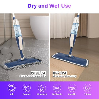 16.5" Microfiber Mop Pads Refills, 6 Pack Reusable Replacement Heads | reusable wet mop refills, machine washable for 14-16 inch spray mops, hardwood floors, dust cleaning & scrubbing - color: 16"grey*6