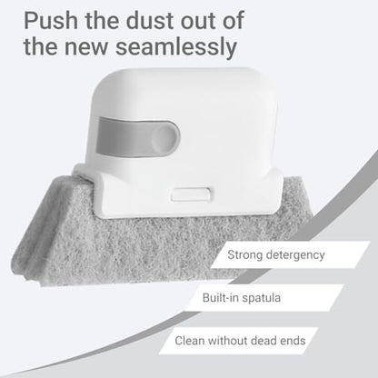 Magic Window Track Cleaner, Multifuction Window Groove Cleaning Brush with Replacement, Window Sliding Door Track Cleaner Household Use, Sliding Door, Track, Sill, Tile Lines, Shutter - color: Gray