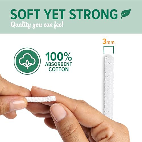 220 Count - Hard Bristle Pipe Cleaners Bulk | Great for Scrubbing Straws, Tubes, Tight Spaces | Nylon Bristles for Extra Scrub | Absorbent Cotton | Pipe Cleaners for Cleaning | Thick Pipe Cleaners - size: Hard Bristle Pipe Cleaners