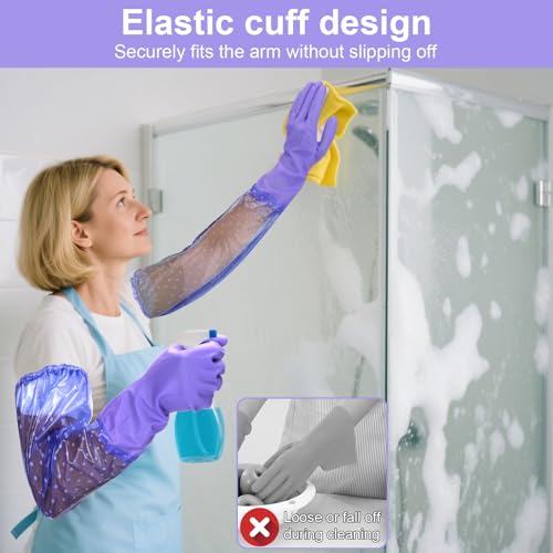 XANGNIER Long Gloves for Cleaning Bathroom,Waterproof Chemical Resistant Gloves Elbow Length,Pvc Full Arm Men & Women Reusable Glove for Gardening,Aquarium,Kitchen,Dishwashing,Household Cleaning,1pair - color: 1 Pair