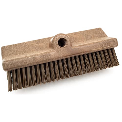 SPARTA 40423EC01 Plastic Floor Scrub Brush, Wall Brush, Equipment Brush With Nonabsorbent Bristles For Industrial Kitchens, Hospitals, Commercial Cleaning, 10 Inches, Brown, (Pack of 2) - color: Brown