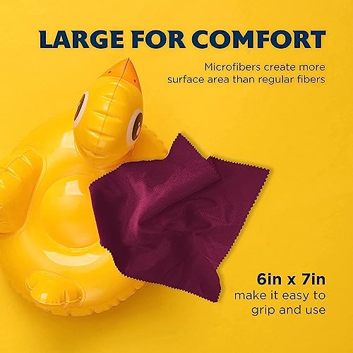 Purity Microfiber Lens Cleaning Cloth - Machine Washable, Lint-Free Ultra-Fine Microfiber Cloth- Cleans Eyeglasses, Screens, Lenses, Phones and Other Delicate Surfaces (Pack of 6, Burgundy) - color: Burgundy