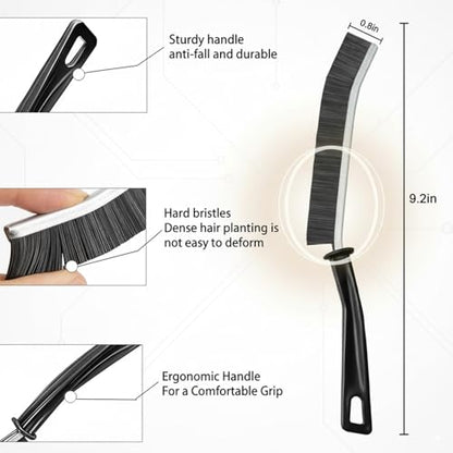 Crevice Cleaning Brushes for Deep Cleaning 6 Pack, Narrow Grout and Gap Scrub Brush Set for Shower, Tile, Sink, Kitchen, Toilet, Bathroom, Household Small Space Cleaning Tool Black