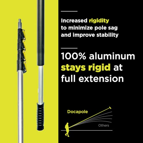 DOCA Telescoping Pole 7-30 Ft - Extension Pole for Cleaning, Feather Duster, Window Washing Kit, Paint Roller, Window Squeegee - High Reach Extendable Kit for Indoor & Outdoor - Squeegee Dual Plane - size: 30 Ft, style: Squeegee Dual Plane