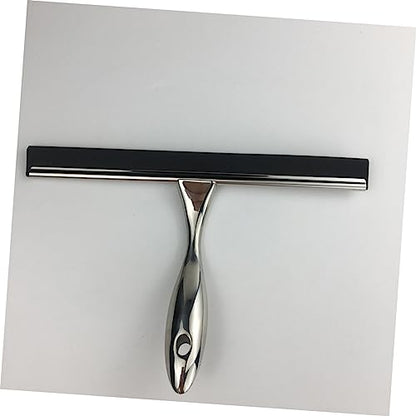 Stainless Steel Window Squeegee 12-Inch Glass Cleaning Tool Ergonomic Handle for Shower Bathroom and Home Use