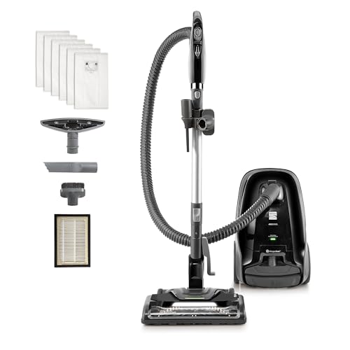 Kenmore BC3006 400 Series Pet Friendly Lightweight Bagged Canister Vacuum Cleaner 2-Motor Design with Hair Eliminator Brushroll, HEPA, LED Headlight，Extended Wand and Auto Cord Rewind, Anthracite - color: Anthracite