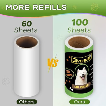 Lint Roller 600 Sheets Mega Value Set, Lint Rollers for Pet Hair Extra Sticky with 3 Upgraded Handles, Portable Lint Remover for Clothes, Furniture, Dog & Cat Hair (6 Pack)