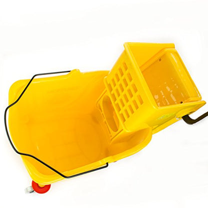 RKMB36-Y Commercial Side Press Wringer Mop Bucket 36 qt / 9 gal (Yellow) - size: Mop Bucket Set