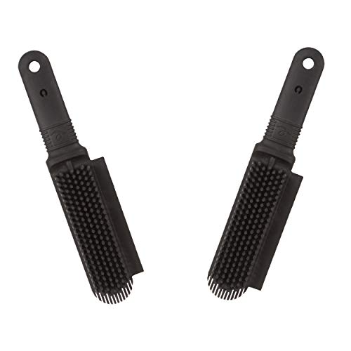 FURemover Plus Pet Hair Rubber Brush with Squeegee, Easily Remove Fur & Lint from Clothing, Carpets & Furniture, Gently Groom Dogs and Cats Wet or Dry, Black, (Pack of 12) - size: 12 Pack, style: Mini FURemover Plus