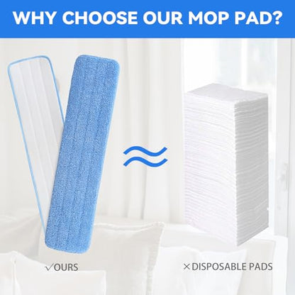 36" Microfiber Pad for Rubbermaid Commercial 36 Inch Mop Head - 6 Pack Replacement Wet & Dry Commercial Reusable Cleaning Mop Refills Fit for Any Microfiber Flat Mop System 36" - color: Blue-36inch-6pack