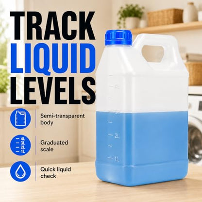 METAPACK 2 Pack 1 Gallon Jug with Pump, HDPE Plastic Laundry Detergent Container, Empty Square Jug for Liquid Soap, Oil, Sauces, Beverage, 4 Labels Included (Translucent) - size: 1Gallon