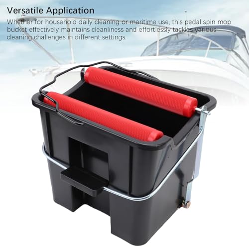 Akozon 14L Foot Pressure Pedal Spin Mop Bucket - Labor Saving Floor Cleaning System for Home and Marine Boat