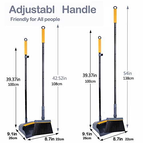 JEHONN Carpet Floor Sweeper Manual with Horsehair, Broom and Dustpan Set for Home