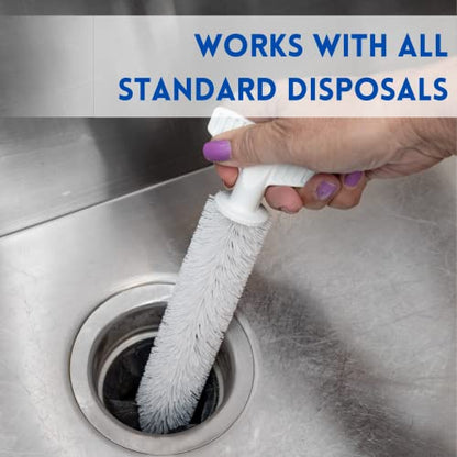 Universal Garbage Disposal Cleaner - 12" Long Kitchen Sink & Drain Cleaning Brush - Sturdy T-Grip Handle Disposer Cleaner - Removes Residue & Odor - Easy to Clean - Made in USA - FryOilSaver Co.