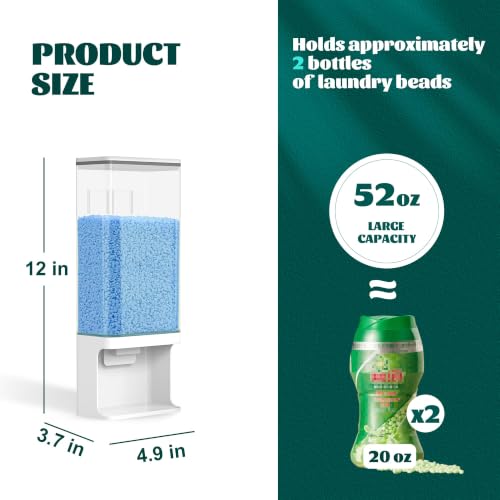 52.5 OZ Laundry Detergent Dispenser/Wall-Mounted Scent Booster Beads Dispenser for Laundry Room Storage, Suitable for Softener Beads/Sea Salt/Rice Dispenser/Sprinkles/Solid Grain Organize - size: 52.5 oz