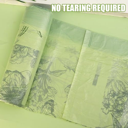 300 Count No-Tear Large Trash Bags Drawstring - Extra Thick Green Large Garbage Bags Unscented Strong Plastic Waste Basket Liners for Kitchen Car Office (45x45cm)