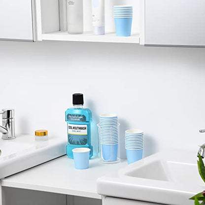 VITVITI 30 PACK Bathroom Mouthwash Cups, Disposable 3.7 OZ Coffee Paper Cup, Small Cup for Mouth Wash/Hot Cold Beverages Liquid/Tea, Blue - color: BLUE 30P