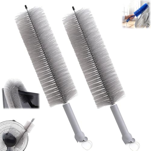 Fan Cleaner Brush, Flexible Ceiling Fan Cleaner, New Bendable Dusting Brush for Electric and Blind, Reusable Microfiber Dust Collector (Gray*2PCS) - color: Gray*2pcs
