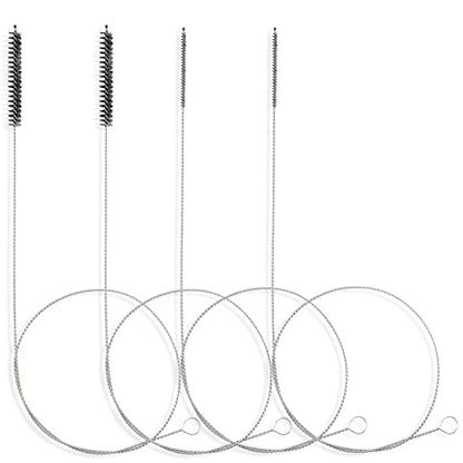 25 Inches Flexible Tube Brush, Extra Long Straw Brush, Pipe Cleaner Brush for Cleaning Straw, Feeding Tube, Siphon Hose, Drain Clog, 4PCS (Black) - color: Black