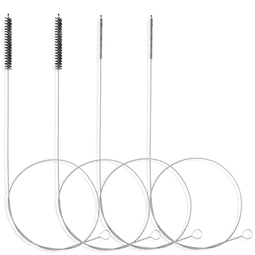 30 Inches Flexible Tube Brush, Extra Long Straw Brush, Pipe Cleaner Brush for Cleaning Straw, Feeding Tube, Siphon Hose, Drain Clog, 4PCS (Black) - color: Black