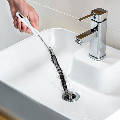 Flexible Drain Snake Cleaner Brush - Reusable Pipe Clog Remover Tool for Sink, Shower & Bathtub, Effective Hair & Debris Cleaning Accessory