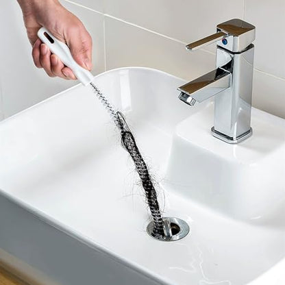 Flexible Drain Snake Cleaner Brush - Reusable Pipe Clog Remover Tool for Sink, Shower & Bathtub, Effective Hair & Debris Cleaning Accessory