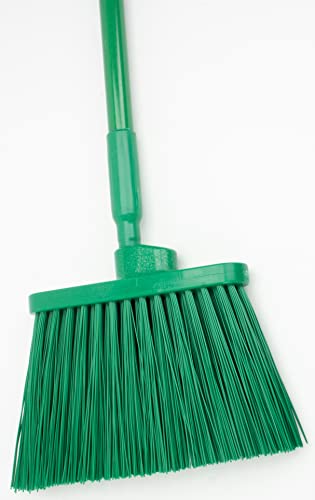 SPARTA 41083EC09 Plastic Color Coded Broom, Unflagged Bristles, Long Broom With Angled Head For Small Debris Cleaning, 56 Inches, Green - color: Green