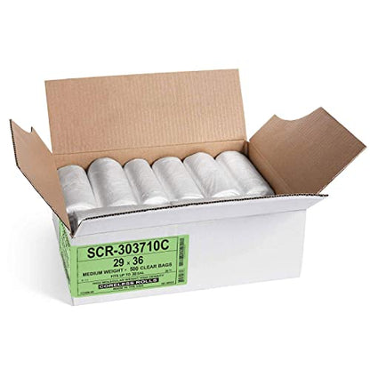 Aluf Plastics 20-30 Gallon Trash Bags Source Reduction Series Value High Density 10 Micron Gauge (equiv) - Intended for Home, Office, Bathroom, Paper, Styrofoam (Pack of 2000) - color: Clear, style: 20-30 Gal, 10 Micron Equiv, 2,000 Count