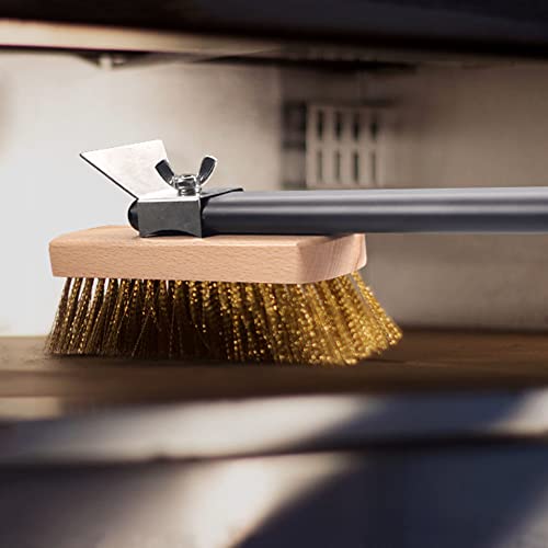 Pizza Oven Brush 7 Inch Brass Bristles Replacement Brush Head and Scraper - size: 7" Replacement Brush Head