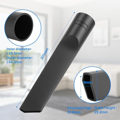 Tbest Universal Vacuum Crevice Tool, 35mm Flat Cleaner Nozzle for Car Detailing & Hard to Reach Areas, Durable Flexible Vacuum Attachment for Sofa, Keyboard, Vents, Under Furniture