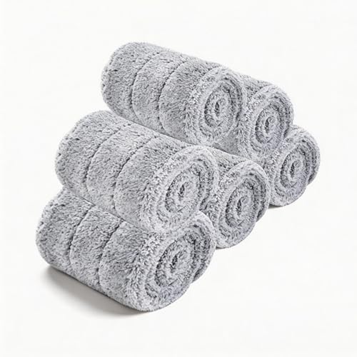 24 Inch Mop Pads 6 Pack - Absorbent Microfiber Refills, Reusable Wet/Dry for All Floor Types - size: 24 IN PADS