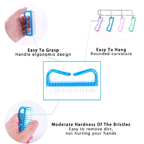 6 Pack Handle Grip Nail Cleaning Brush, Fingernail Brush Cleaner Scrub Brush Kit for Toes Shower and Women & Men & Pets (Color B) - color: Color B