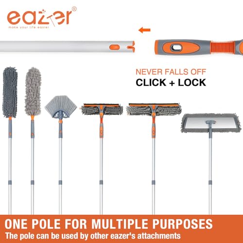 Eazer 2-in-1 Window Cleaner Tool, 64'' Window Squeegee for Home, Window Cleaning Squeegee Kit with Telescopic Pole, Window Washing Kit with Rotatable Bendable Head(Threaded + Telescopic) - EAW01 - size: 64inch