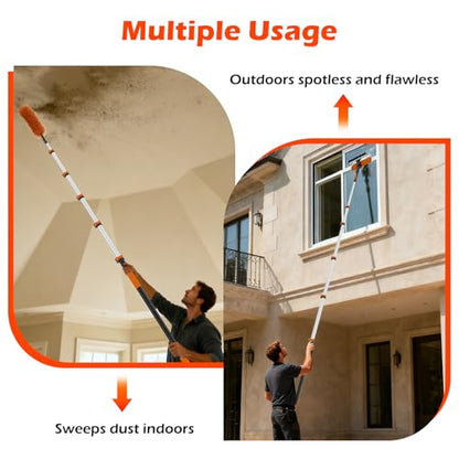 AgiiMan 30FT Reach Telescoping Pole - 5 to 24FT Extension Pole, Portable Aluminum Telescoping Rod with Easy Flip Lock, Paint Roller Extension Poles for Paint Dusting, Window Cleaning - size: 5FT-24FT