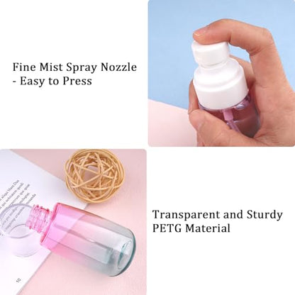 Cosywell Travel Spray Bottle TSA Approved 2oz 60ml 6 Pack Leak Proof Travel Spray Bottle Empty Small Spray Bottles for Perfume Essential Oils Toners Rose Water Cosmetics (6PCS-2PinkBlue2Clear) - color: 6 Pink×2+Blue×2+Clear×2, size: 2 oz