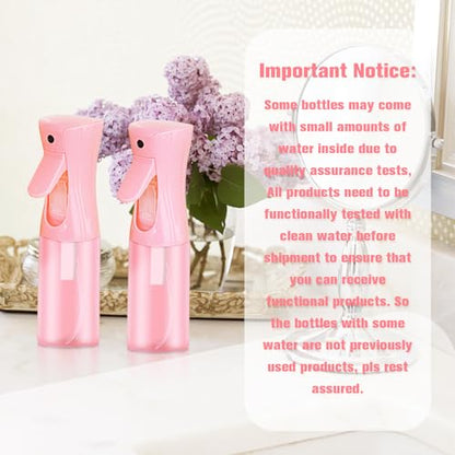 Spray bottles, Spray Water Bottle Fine Mist Refillable, Continuous Spray Bottle for Hair, Skin Care, Planting, Showering Pets, Travel, Cleaning & Home (Pink) - color: Bright Pink, size: 6.8 Ounces
