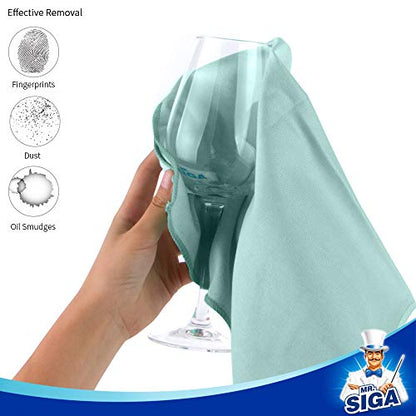 MR.SIGA Ultra Fine Microfiber Cloths for Glass, Pack of 6, 35 x 40 cm 13.7" x 15.7" - size: 6 Pack-13.7 X 15.7 inch