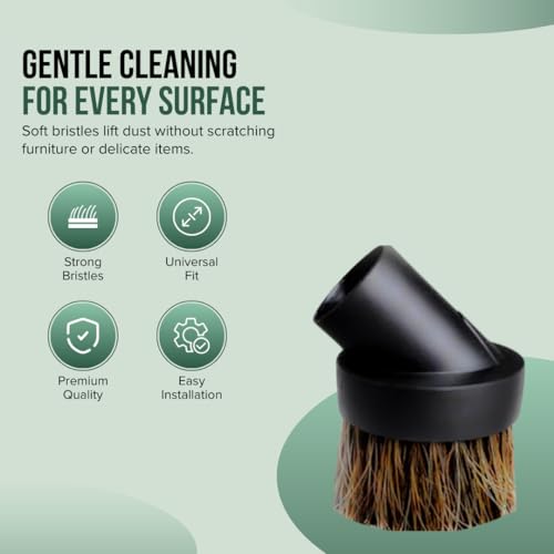 Selgo niversal Vacuum Cleaner Dusting Brush with Horse Hair Bristles, Black (Dusting Brush), Pack of 10 - size: Dusting Brush