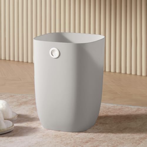 Bathroom Trash Can, Plastic Rectangular Garbage Can with Trash Liner Holder for Bedroom, Living Room, Small Indoor Waste Basket, 7L, Grey - color: ( New Model ) Grey