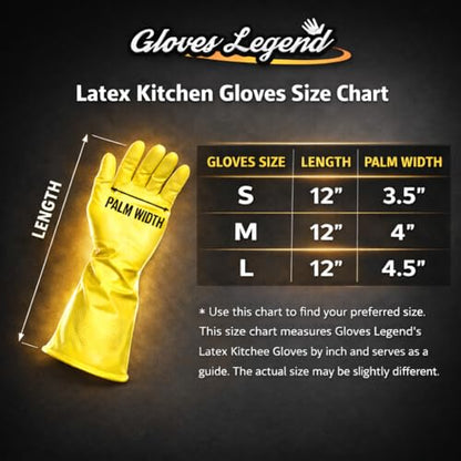 Yellow Household Kitchen Cleaning Dishwashing Reusable Gloves - Medium & Small - color: Yellow Latex -12 Pairs